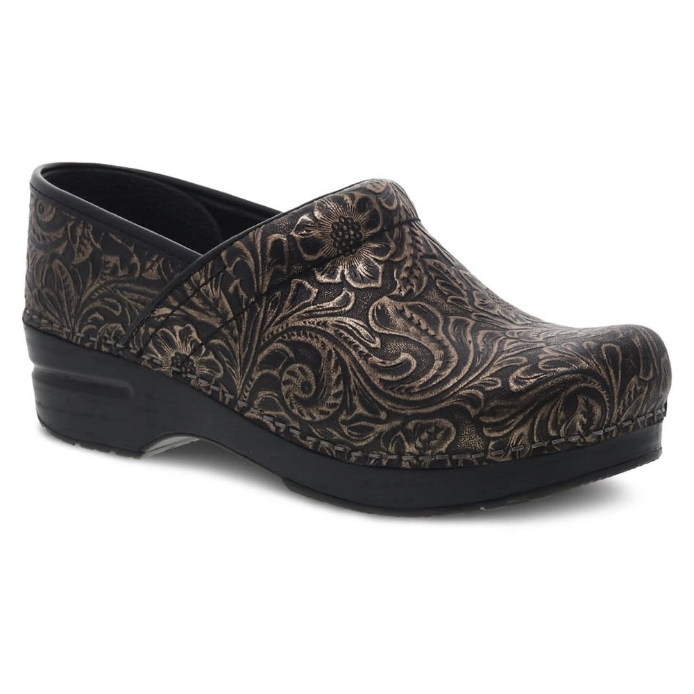 Dansko Professional Clogs, Black Antique Tooled